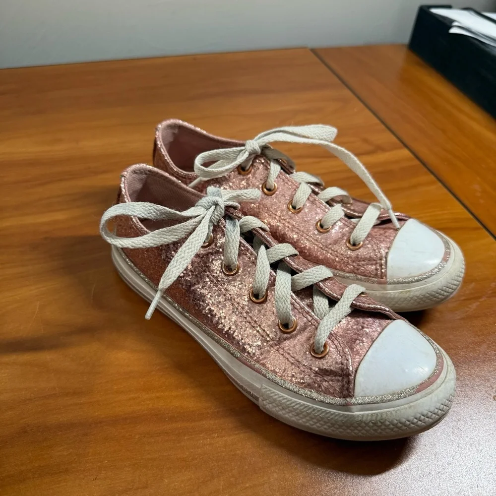 Converse Chuck Taylor All Star Low Top Pink‎ Sparkles Sneakers Girls 1